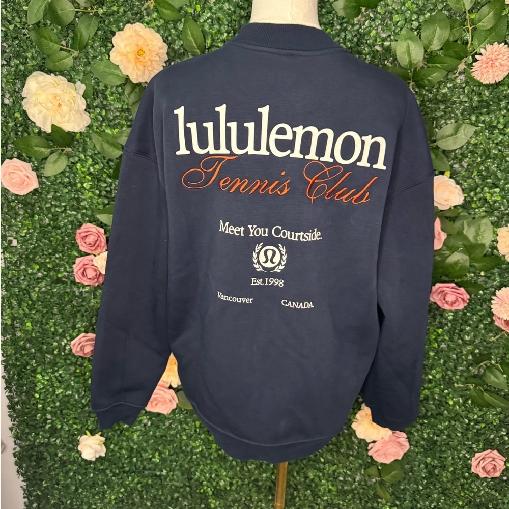 Lululemon Navy Blue Heavyweight Fleece Pullover- Tennis Club - Picture 4 of 5